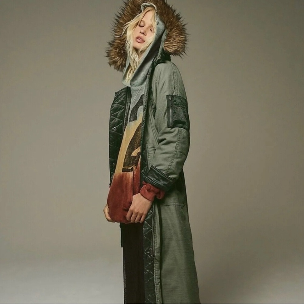 Free People Farrah Military Parka Coat